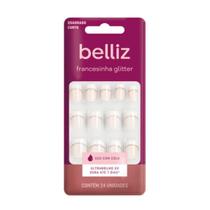 Unhas Postiças Belliz Francesinha Glitter 1206 Unhas Postiças Belliz Francesinha Glitter 1206