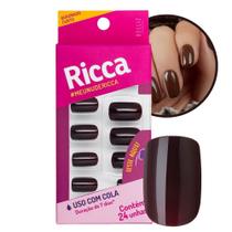 Unhas Postiças Chocolate Uso c/ Cola Quadrada Curta 24 Unhas Ricca Unhas Postiças Chocolate Uso c/ Cola Quadrada Curta 24 Unhas Ricca