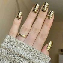 Unhas Postiças Curtas Vermelhas, Pretas, Verdes, Azuis, Prateadas E Douradas, Conjunto Com 24 Peças,
