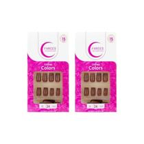 Unhas Postiças Fhaces Colors Calda De Chocolate 28Un- 2Un