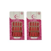 Unhas Postiças Fhaces Colors Discretamente Fashion 28Un- 2Un