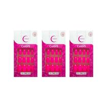 Unhas Postiças Fhaces Top Coalt Neon Shock - Kit C/3Un