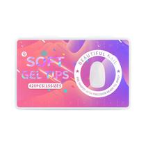 Unhas Postiças Foscas 420pcs Caixa Almond Curta Ultra Fina Press on Acrílico Sem Marcas