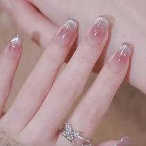 Unhas Postiças Francesas Minimalistas Em Forma De Balé Curto, 24 Peças Com Cola E Lixa