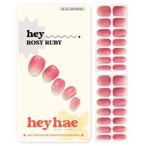 Unhas Postiças heyhae Hey Rosy Ruby Tiras de Gel Curadas ao Sol