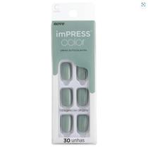 Unhas Postiças Impress Color Curto Going Green 1 Unidade