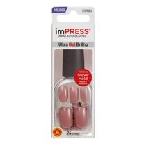 Unhas Postiças Impress Fresh Star Kiss Ny Médio 24Un