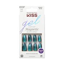 Unhas Postiças KISS Gel Fantasy 'Chameleon' Blue com Cola