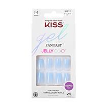 Unhas Postiças KISS Gel Fantasy 'Jelly Crushin' - Azul Claro