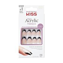 Unhas Postiças KISS Salon Acrylic French Flame Black - Curta Unhas Postiças KISS Salon Acrylic French Flame Black - Curta