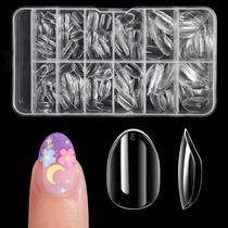 Unhas Postiças krofaue 240 Peças Gel Macio Transparente Formato Amêndoa para Crianças Unhas Postiças krofaue 240 Peças Gel Macio Transparente Formato Amêndoa para Crianças