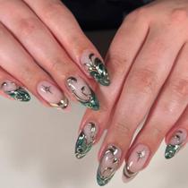Unhas Postiças lankensuixi Amêndoa Médio Longo 10pcs Unhas Postiças lankensuixi Amêndoa Médio Longo 10pcs