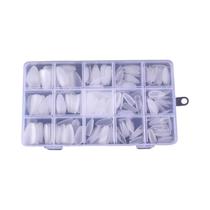 Unhas Postiças Matte Clear De Cobertura Total, 300 Peças, Formato Coffin Quadrado, Dicas De Gel