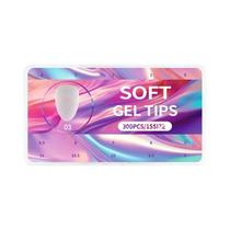 Unhas Postiças Matte De Cobertura Total 300pcs Oval Almond Esculpidas Unhas Falsas Macias Decoração