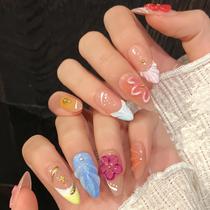 Unhas Postiças NovaCharm Amêndoa com Flores 3D e Conchas Kit Unhas Postiças NovaCharm Amêndoa com Flores 3D e Conchas Kit