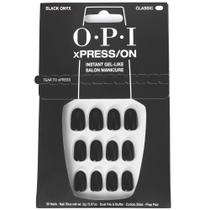 Unhas Postiças OPI Xpress On - Curta e Redonda, Preta (Black Onyx)