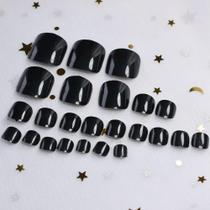 Unhas postiças para os pés Pérola Negra Rosa Metálico ou Prata Metálico Unhas postiças para os pés Pérola Negra Rosa Metálico ou Prata Metálico