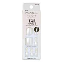 Unhas Postiças para Pés Impress Color By Kiss NY - Lustre White