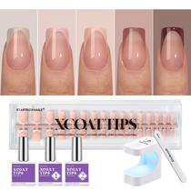 Unhas Postiças Press On - BartboxNails XCOATTIPS - Tons de Pele e Francesinha