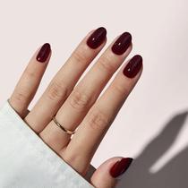 Unhas Postiças Press On Oval Curtas - Vermelho Escuro - Bartbox Unhas Postiças Press On Oval Curtas - Vermelho Escuro - Bartbox
