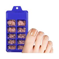 Unhas Postiças Pretas Brilhantes Curtas Quadradas Para Os Pés, 120 Peças, Cobertura Total, Pontas De