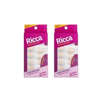 Unhas Postiças Ricca Com 24Un Francesinha Nude-Kit C/2Un