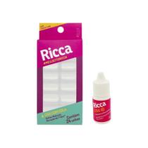 Unhas Postiças Ricca Nat 24Un Quadr Curvat+Cola Para Unha 5G