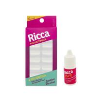 Unhas Postiças Ricca Nat 24un Quadr Curvat+Cola Para Unha 5g