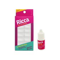 Unhas Postiças Ricca Nat 24Un Quadr Med+Cola Para Unha 5G
