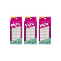 Unhas Postiças Ricca Natural Com 24Un Quadrado Curto Nat-3Un