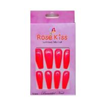 Unhas Postiças Rose Kiss 12 Pçs Formato Bailarina Rosa Neon Unhas Postiças Rose Kiss 12 Pçs Formato Bailarina Rosa Neon