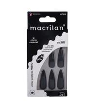 Unhas Postiças Stiletto Longa Preto C/24 Unhas UP510 - Macrilan Unhas Postiças Stiletto Longa Preto C/24 Unhas UP510 - Macrilan