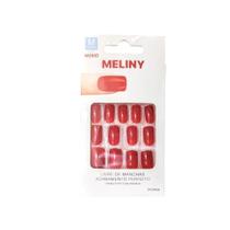 Unhas Postiças Tamanho Médio Cor Vermelho Escuro Meliny com Adesivo colante Unhas Postiças Tamanho Médio Cor Vermelho Escuro Meliny com Adesivo colante