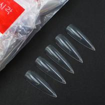 Unhas postiças transparente stiletto longa 500un