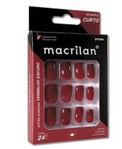 Unhas Postiças UP208A Curto Vermelho Escuro - Macrilan