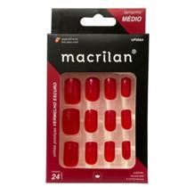 Unhas Postiças UP308A Médio Vermelho Escuro - Macrilan Unhas Postiças UP308A Médio Vermelho Escuro - Macrilan