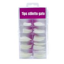 Unhas Tips Gato Postiças Stiletto Profissional Extra Longa