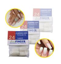 Unhas Tips Postiças Finger Com Degrau Cartela 24Uni Unhas Tips Postiças Finger Com Degrau Cartela 24Uni