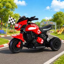 Uni Toys Moto Elétrica Infantil Red 3004 Vermelha E Preta 6V com Luzes e Sons para Desenvolvimento Motor A partir de 2 Anos