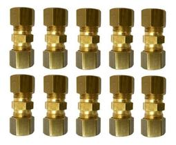 União Compressão Para Tubo De Cobre 1/4 Porca Anilha 10 Pçs