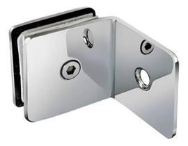 União De Vidros 90º Vidro/Alvenaria Aço Inox Suporte V/A