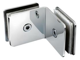 União De Vidros 90º Vidro/Vidro Aço Inox Suporte V/V Steel