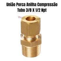 União Porca Anilha Compressão Tubo 3/8 X 1/2 Npt