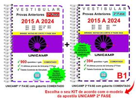 Unicamp 1ª e 2ª Fase Provas 2015 a 2024 Gabarito Comentado