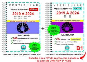 Unicamp 1ª e 2ª Fase Provas 2019 a 2024 Gabarito Comentado Unicamp 1ª e 2ª Fase Provas 2019 a 2024 Gabarito Comentado
