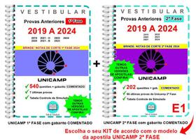 Unicamp 1ª e 2ª Fase Provas 2019 a 2024 Gabarito Comentado