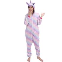 Unicórnio Arco-Íris Lilás Adulto Pijama Kigurumi Unicórnio Arco-Íris Lilás Adulto Pijama Kigurumi