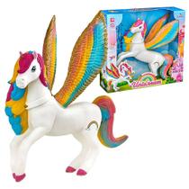 Unicórnio Boneco Com Asas Brinquedo Infantil Menina Com 33cm