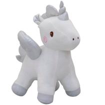 Unicórnio Branco Com Asas 38cm - Pelúcia - Fofy Toys