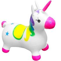 Unicornio Brinquedo Pula Pula Inflavel Musica Cor:branco - Elite